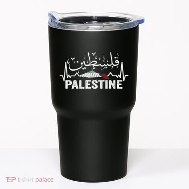 Palestinian Flag And Arabic Calligraphy Palestine Cool Gift Tumbler