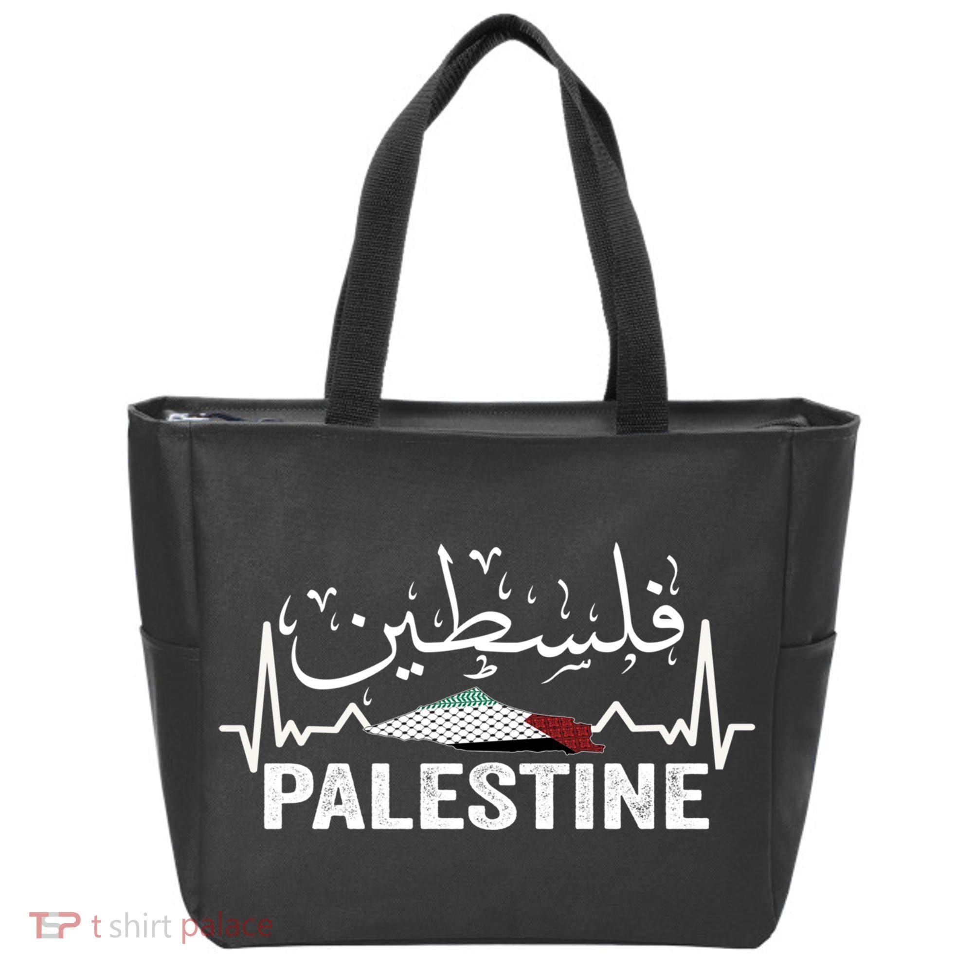 Palestinian Flag And Arabic Calligraphy Palestine Cool Gift Tote Bag