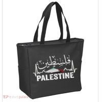 Palestinian Flag And Arabic Calligraphy Palestine Cool Gift Tote Bag thumb 2