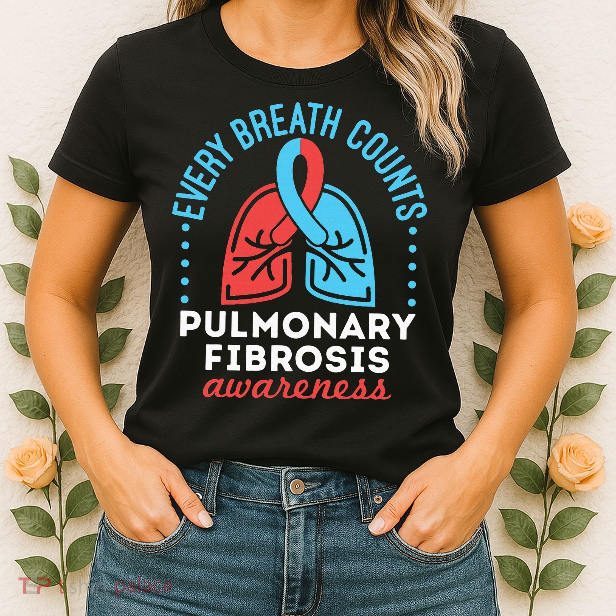 Pulmonary Fibrosis Awareness Every Breath Counts  Women's T-Shirt