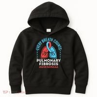 Pulmonary Fibrosis Awareness Every Breath Counts  Kids Hoodie thumb 0