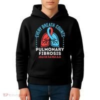 Pulmonary Fibrosis Awareness Every Breath Counts  Kids Hoodie thumb 4