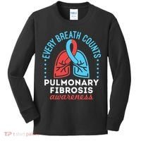 Pulmonary Fibrosis Awareness Every Breath Counts  Kids Long Sleeve Shirt thumb 0