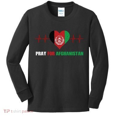 Pray For Afghanistan Kids Long Sleeve Shirt