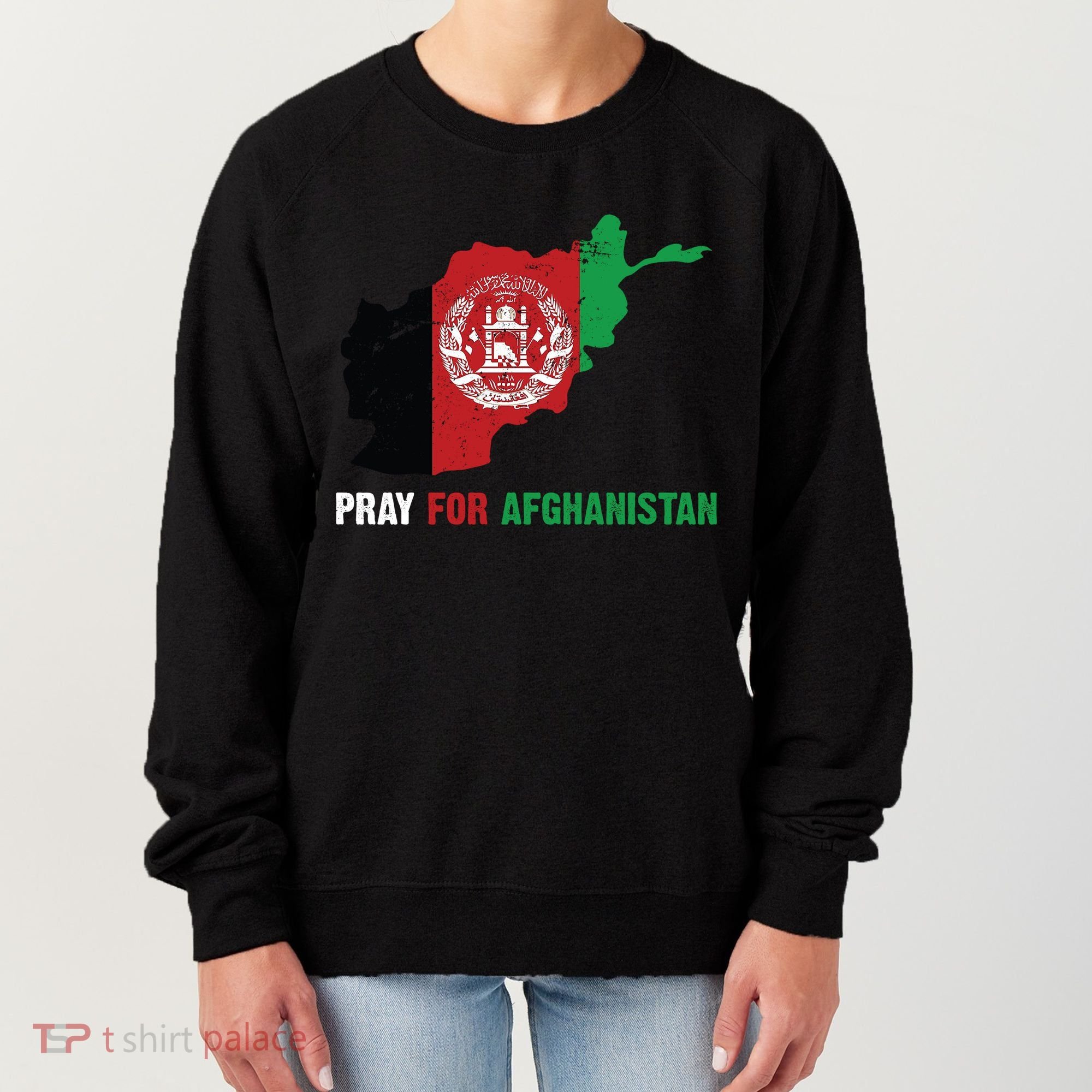 Pray For Afghanistan Flag Map Women's Sweatshirt