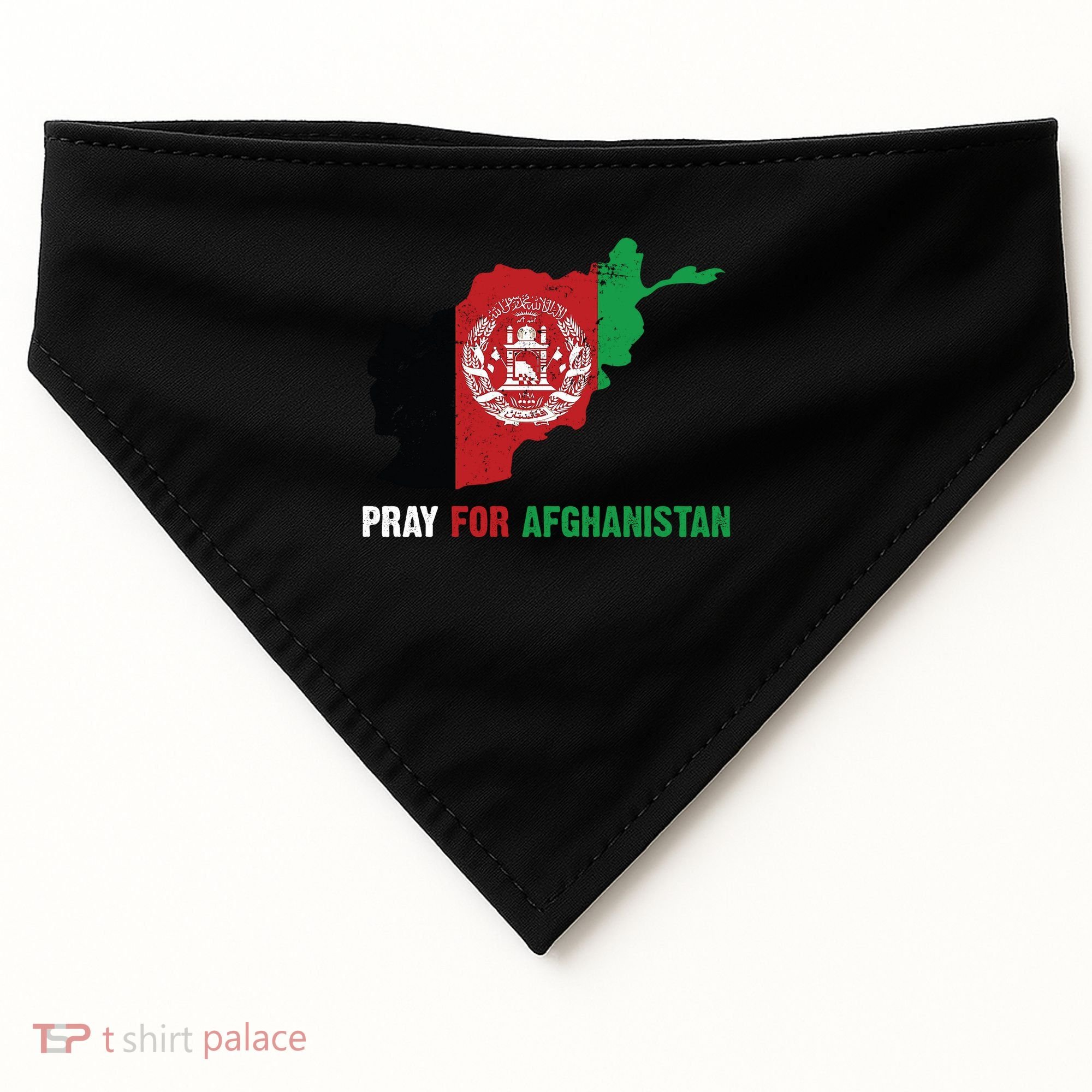 Pray For Afghanistan Flag Map USA-Made Doggie Bandana