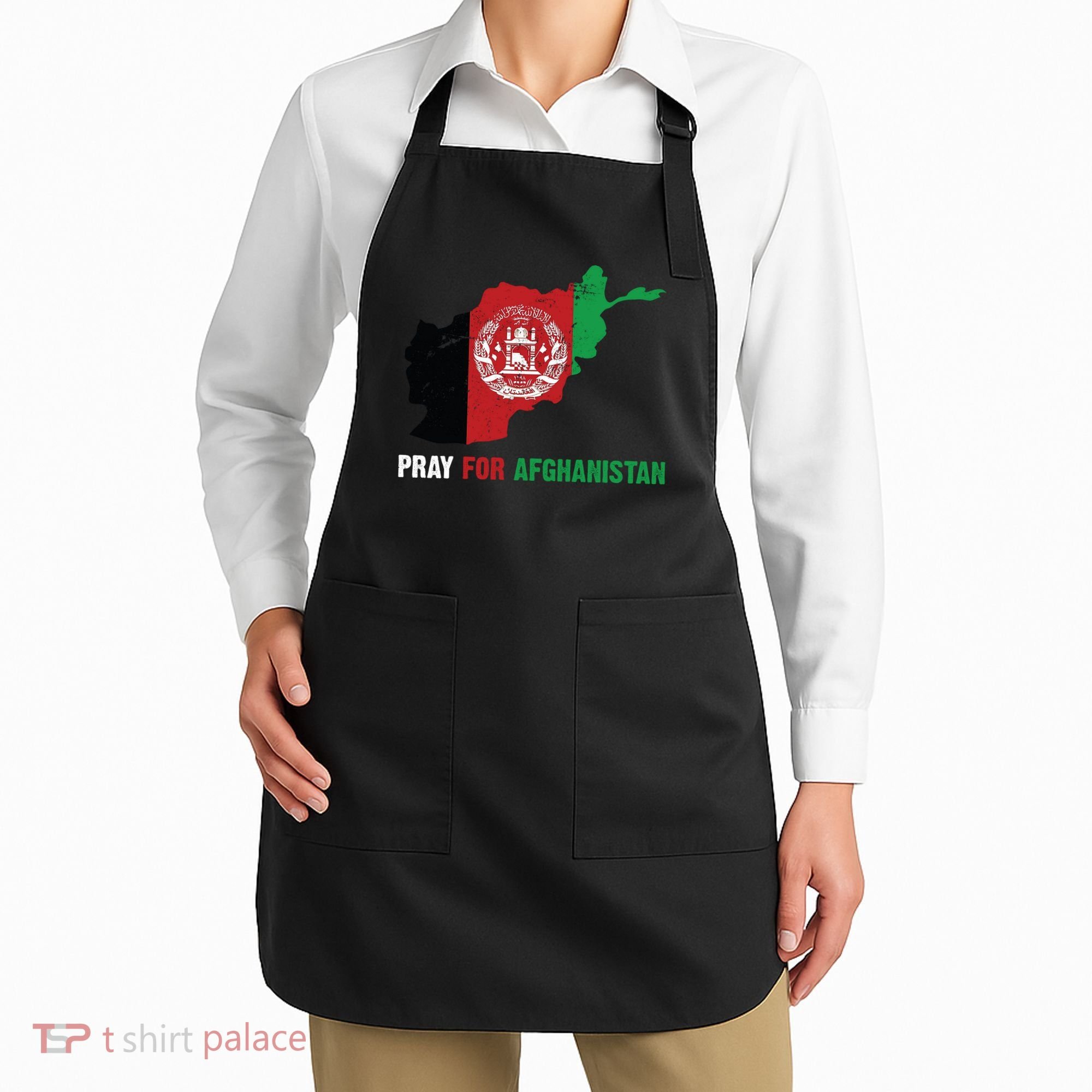 Pray For Afghanistan Flag Map Apron
