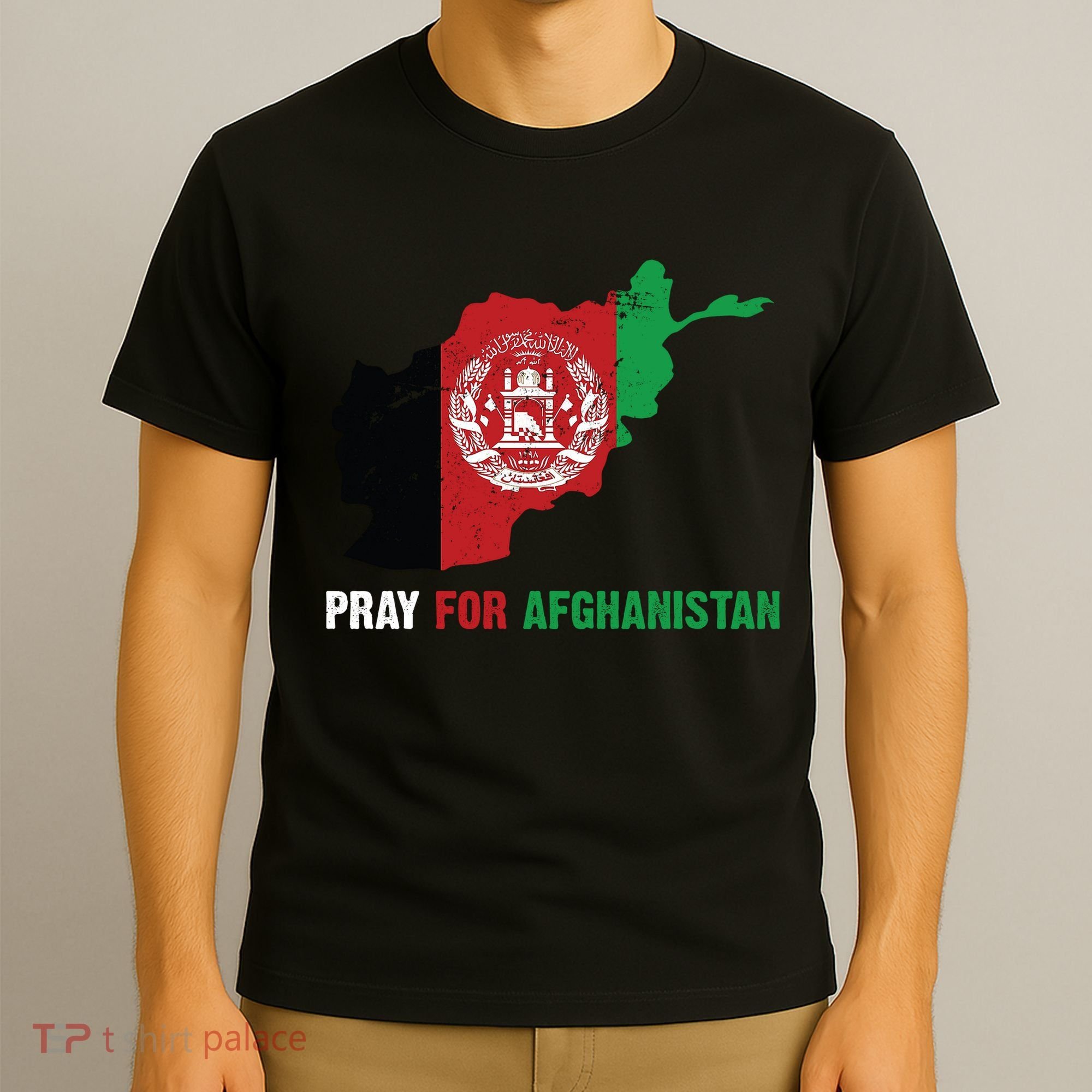 Pray For Afghanistan Flag Map T-Shirt