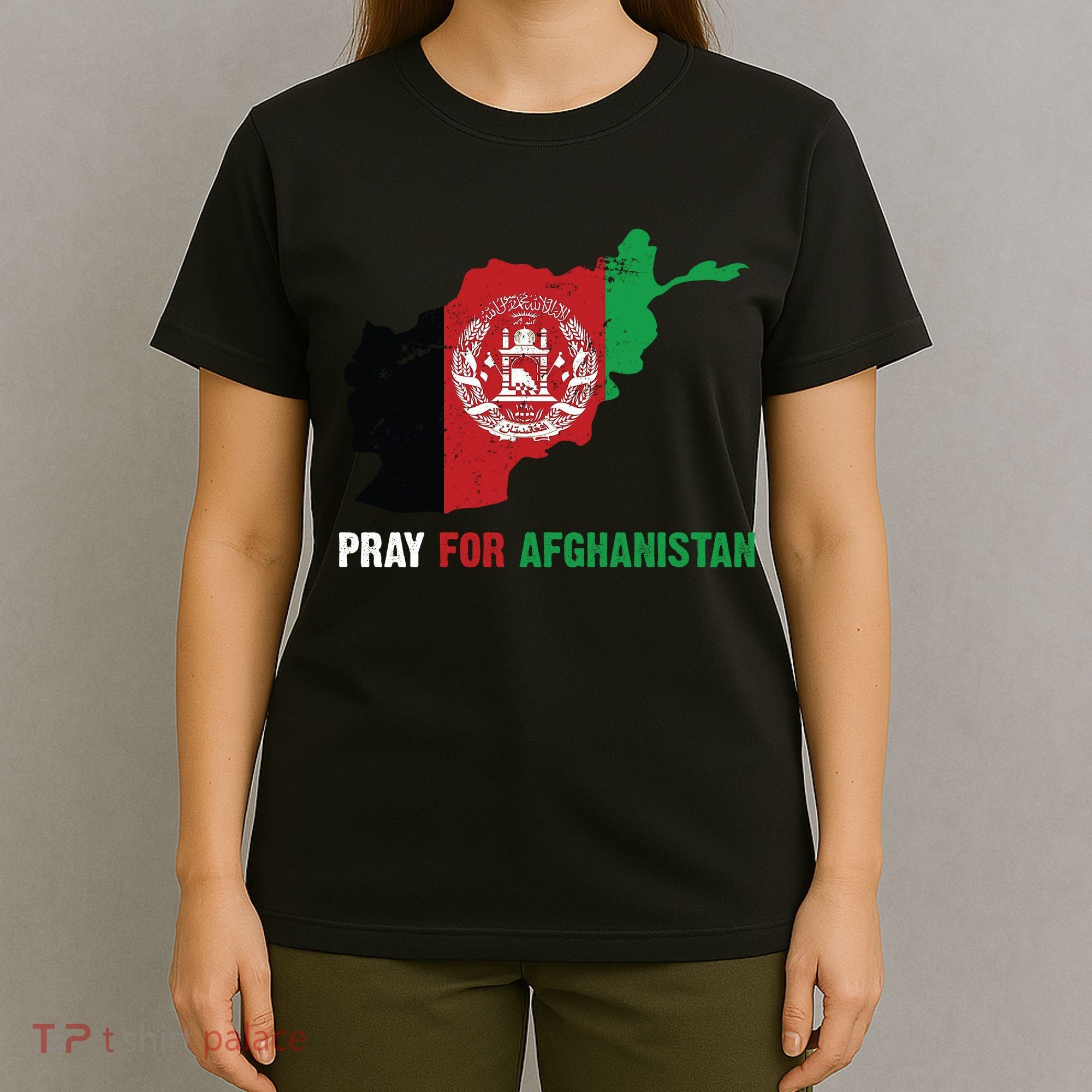 Pray For Afghanistan Flag Map T-Shirt