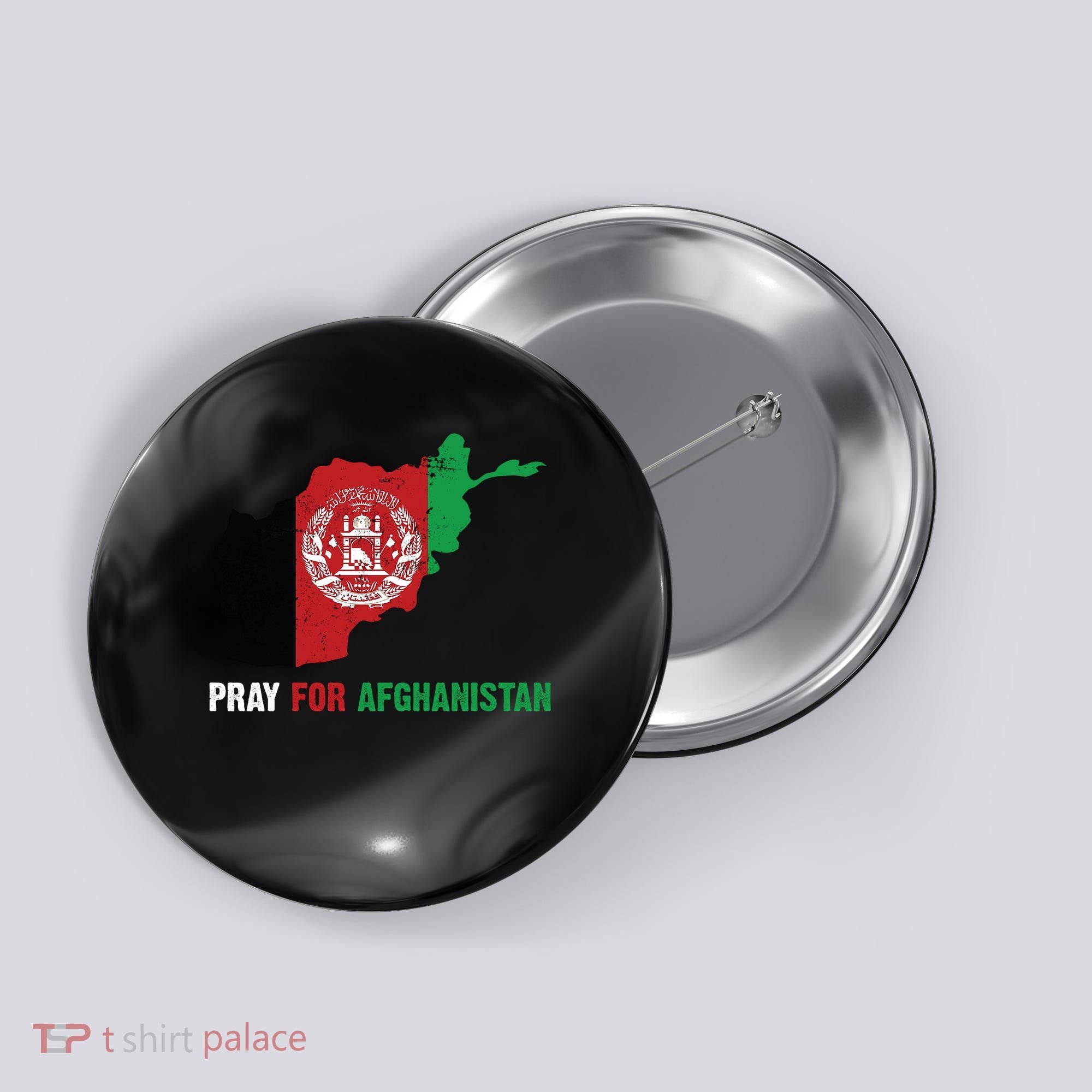 Pray For Afghanistan Flag Map Button
