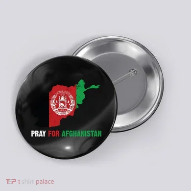 Pray For Afghanistan Flag Map Button