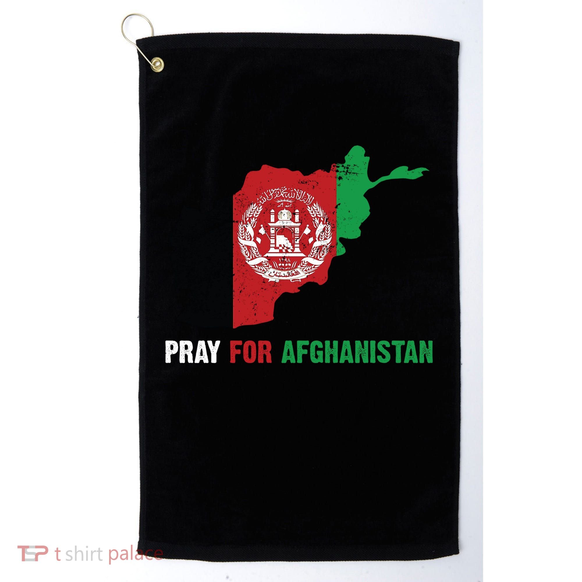 Pray For Afghanistan Flag Map Golf Towel