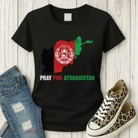Pray For Afghanistan Flag Map Women's T-Shirt thumb 3