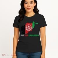 Pray For Afghanistan Flag Map Women's T-Shirt thumb 4
