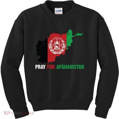 Pray For Afghanistan Flag Map Kids Sweatshirt