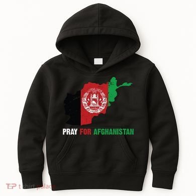 Pray For Afghanistan Flag Map Kids Hoodie