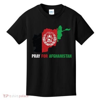 Pray For Afghanistan Flag Map Kids T-Shirt