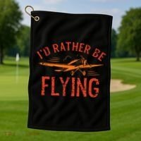 Pilot Flying Aviator Flight Airplane Lovers Aviation Golf Towel thumb 1