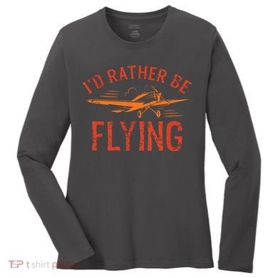 Pilot Flying Aviator Flight Airplane Lovers Aviation Women's Long Sleeve Shirt