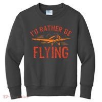 Pilot Flying Aviator Flight Airplane Lovers Aviation Kids Sweatshirt thumb 0