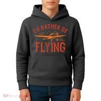 Pilot Flying Aviator Flight Airplane Lovers Aviation Kids Hoodie thumb 4