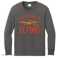 Pilot Flying Aviator Flight Airplane Lovers Aviation Kids Long Sleeve Shirt thumb 0