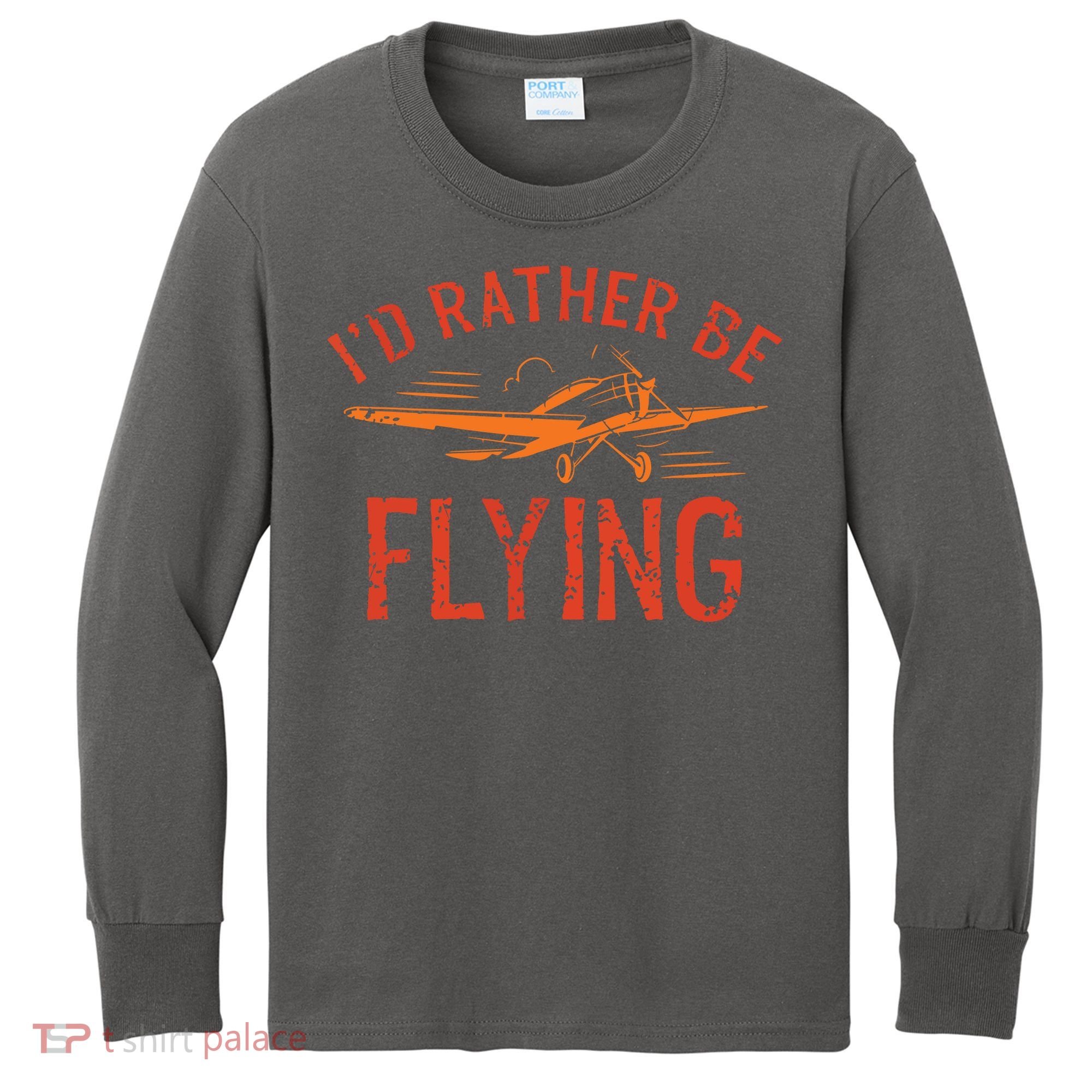 Pilot Flying Aviator Flight Airplane Lovers Aviation Kids Long Sleeve Shirt