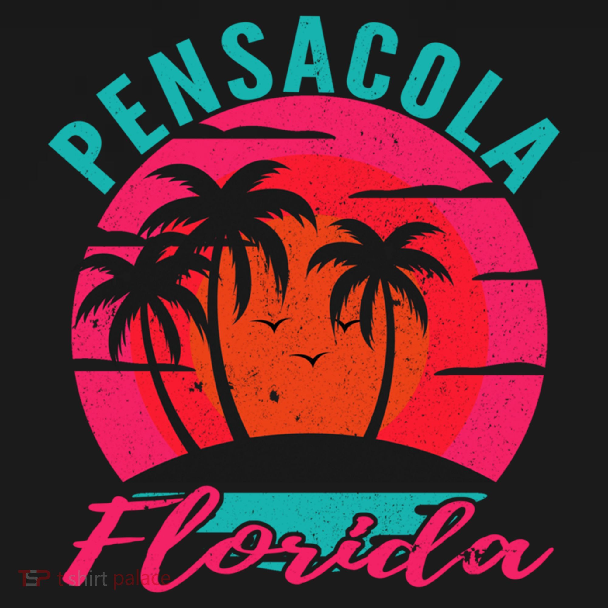 Pensacola Florida Beach Vacation Sunset Gift USA-Made Doggie Bandana