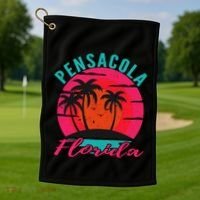 Pensacola Florida Beach Vacation Sunset Gift Golf Towel thumb 1