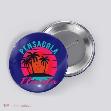 Pensacola Florida Beach Vacation Sunset Gift Button