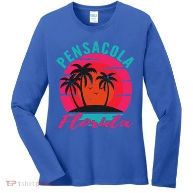 Pensacola Florida Beach Vacation Sunset Gift Women's Long Sleeve Shirt