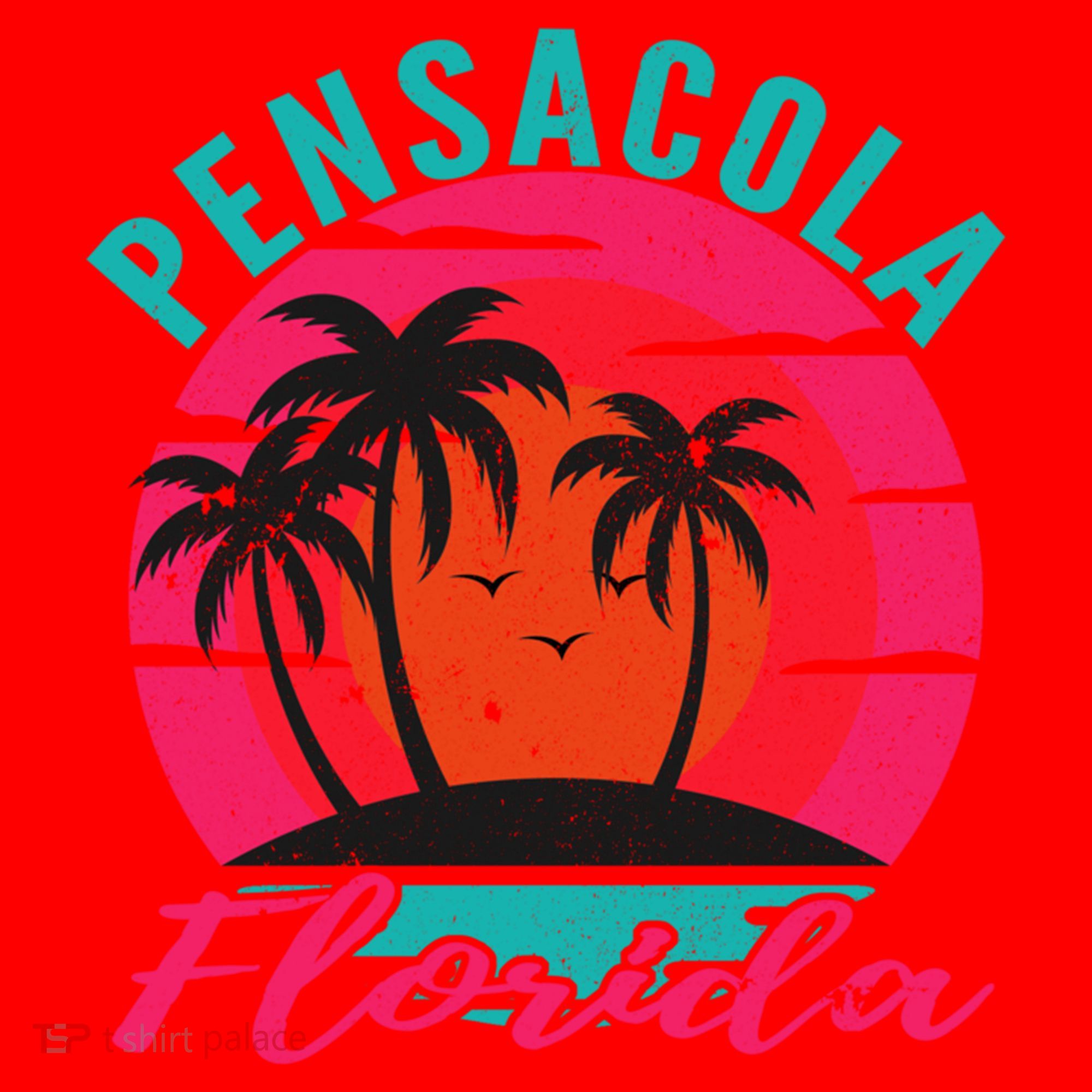 Pensacola Florida Beach Vacation Sunset Gift Santa Hat