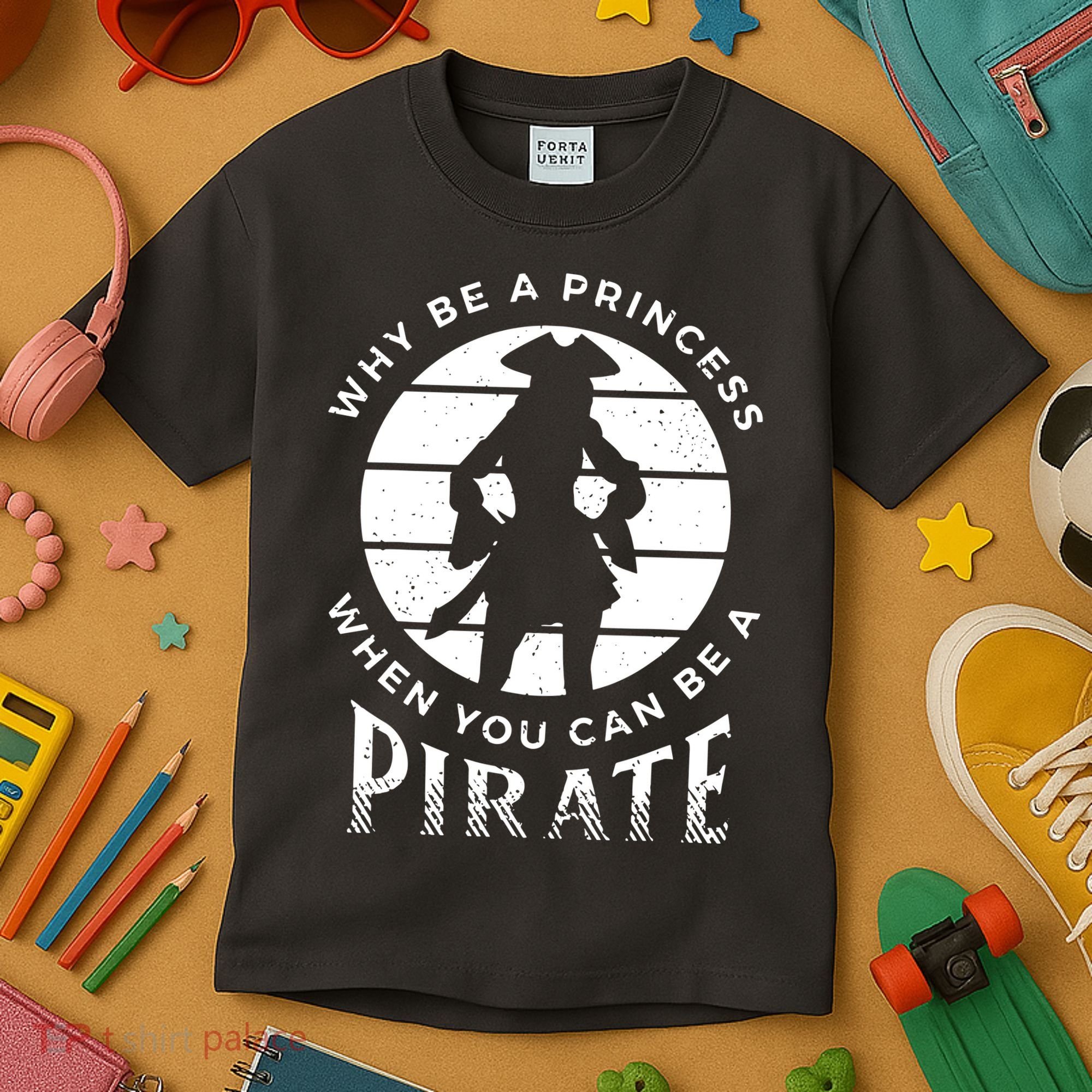 Pirate Freebooter Buccaneer Caribbean Adventure Kids T-Shirt