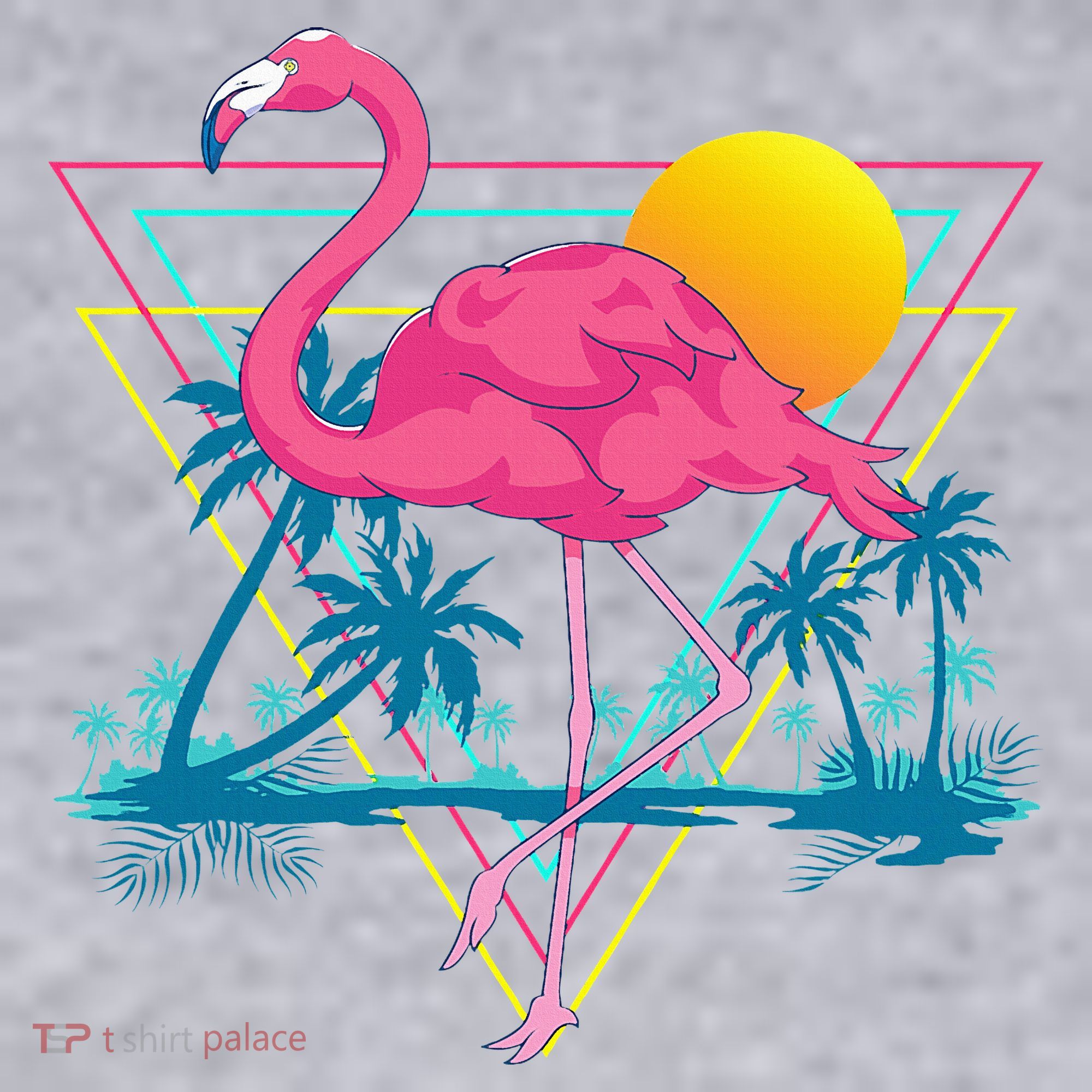 Pink Flamingo Beach Summer Vibes Palm Trees Tropical Summer Women's Sweatshirt