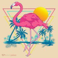 Pink Flamingo Beach Summer Vibes Palm Trees Tropical Summer Tote Bag thumb 4