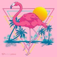 Pink Flamingo Beach Summer Vibes Palm Trees Tropical Summer Coaster thumb 2