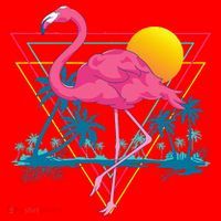 Pink Flamingo Beach Summer Vibes Palm Trees Tropical Summer Santa Hat thumb 1