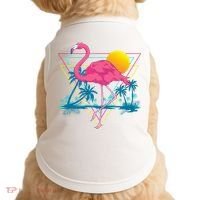 Pink Flamingo Beach Summer Vibes Palm Trees Tropical Summer Doggie Tank thumb 0