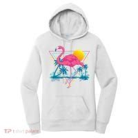 Pink Flamingo Beach Summer Vibes Palm Trees Tropical Summer Women's Hoodie thumb 0