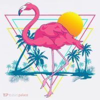 Pink Flamingo Beach Summer Vibes Palm Trees Tropical Summer Women's Hoodie thumb 2