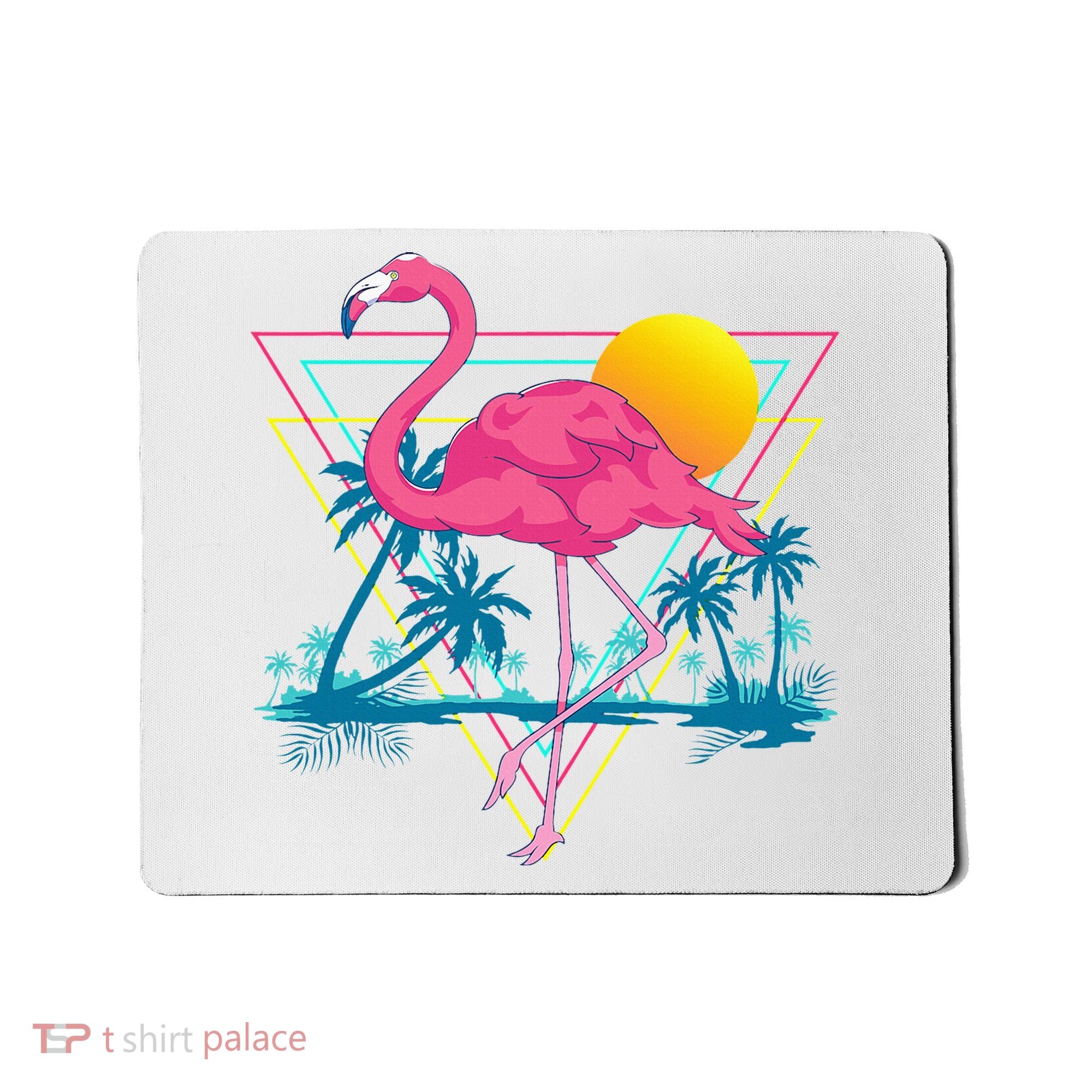 Pink Flamingo Beach Summer Vibes Palm Trees Tropical Summer Mousepad