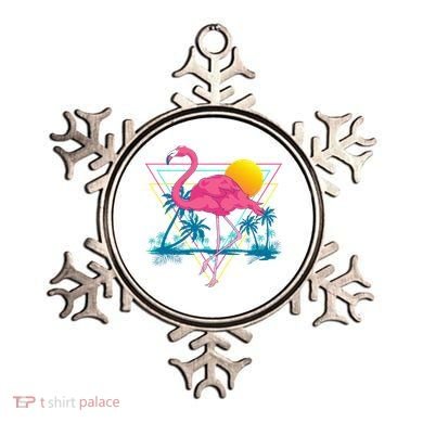 Pink Flamingo Beach Summer Vibes Palm Trees Tropical Summer Ornament