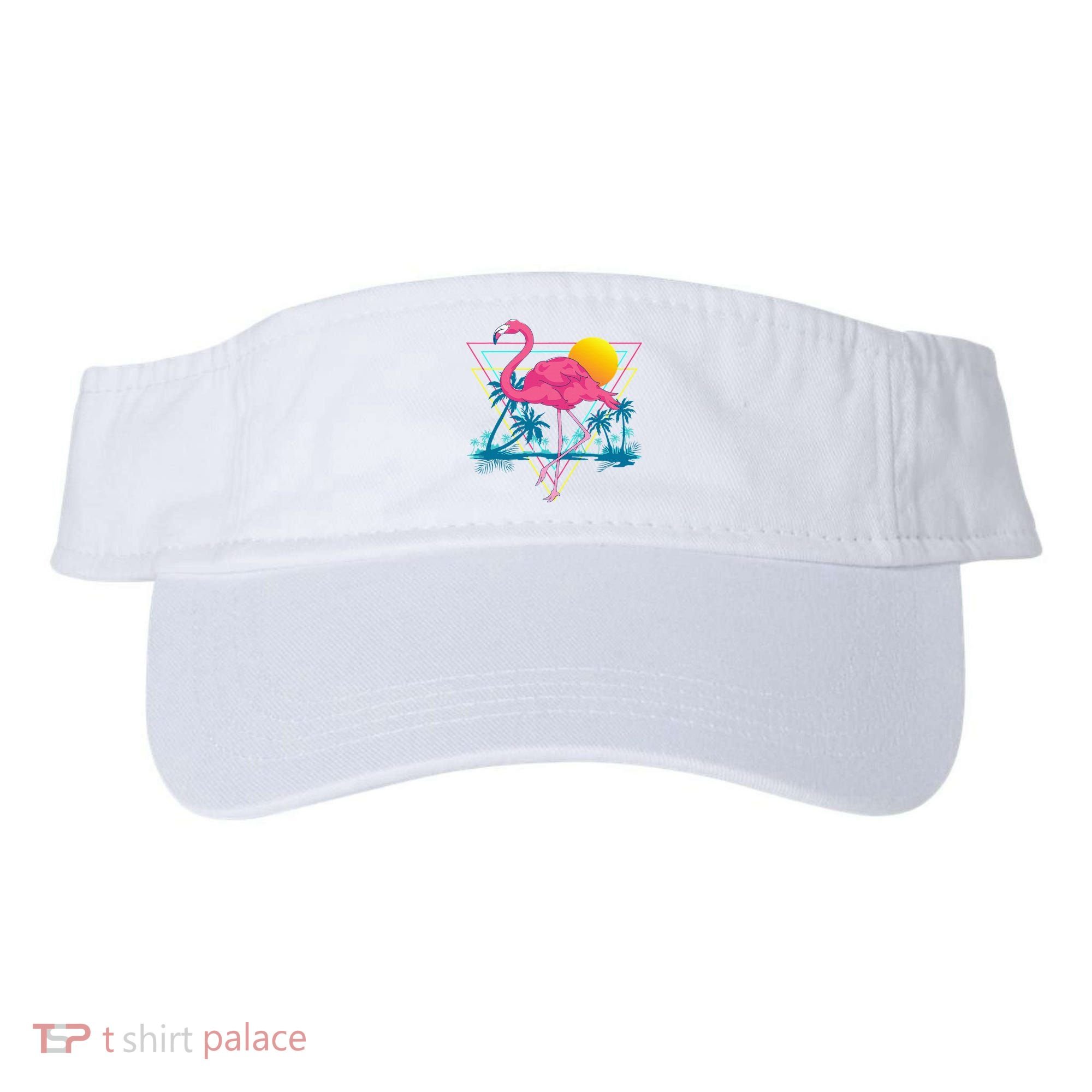 Pink Flamingo Beach Summer Vibes Palm Trees Tropical Summer Visor