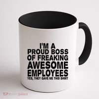 Proud Freaking Boss Of Awesome Employees Funny Gift Coffee Mug thumb 1