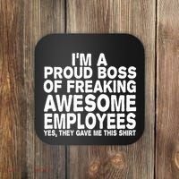 Proud Freaking Boss Of Awesome Employees Funny Gift Coaster thumb 0