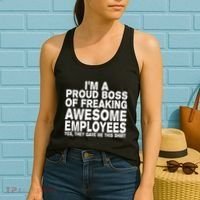 Proud Freaking Boss Of Awesome Employees Funny Gift Women's Tank Top thumb 2