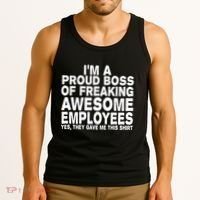 Proud Freaking Boss Of Awesome Employees Funny Gift Tank Top thumb 3