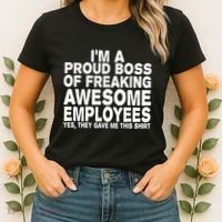 Proud Freaking Boss Of Awesome Employees Funny Gift Women's T-Shirt thumb 2