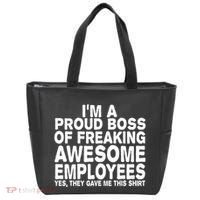 Proud Freaking Boss Of Awesome Employees Funny Gift Tote Bag thumb 0