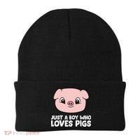 Pig Farmer Boy Just A Boy Who Loves Pigs Cool Gift Beanie thumb 0